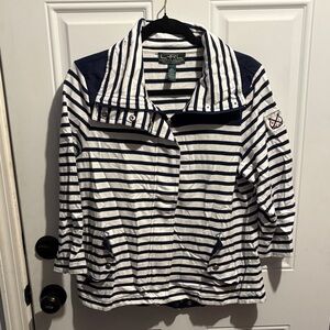 Ralph Lauren Striped Navy and White Active wear Jacket